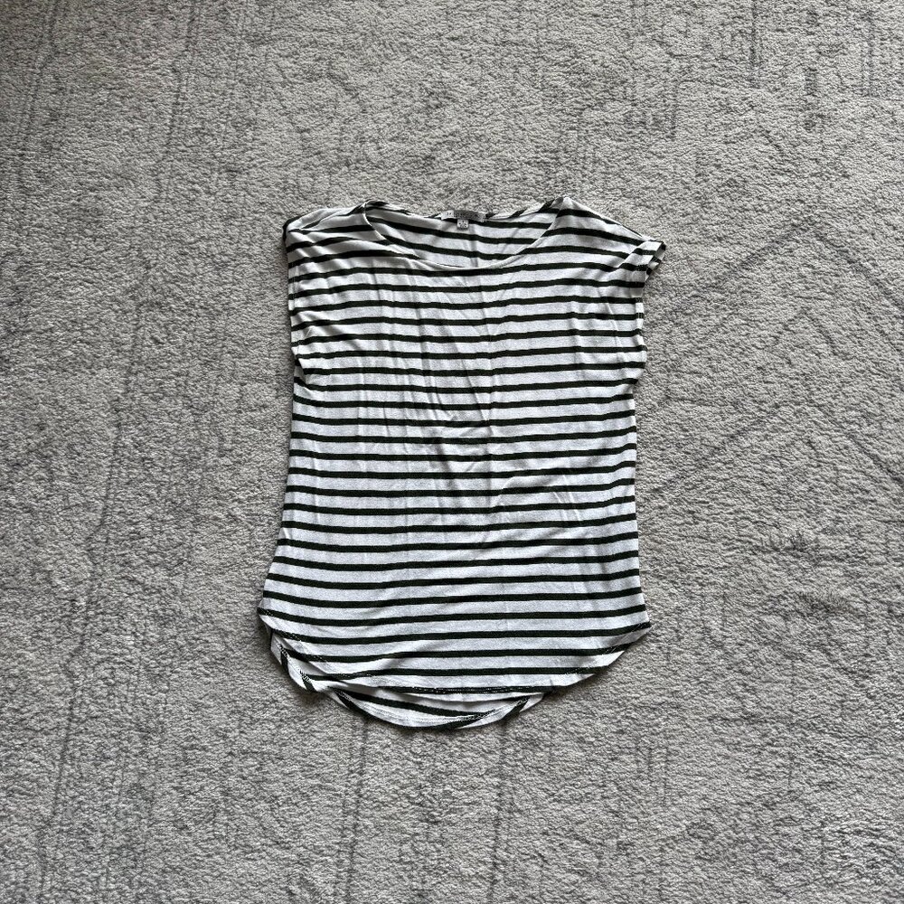 Size Small Green and White Striped Tee